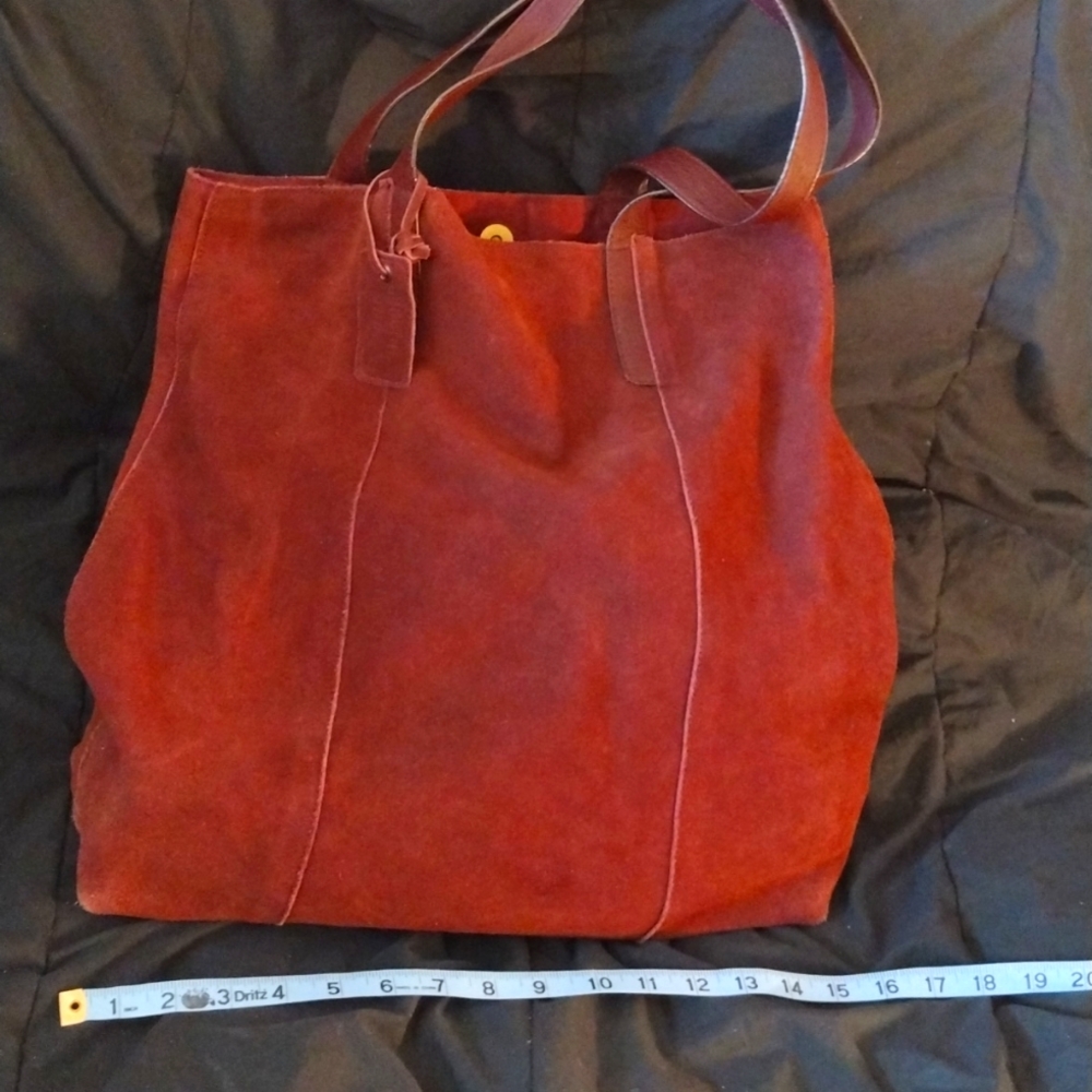 Suede maroon hobo bag